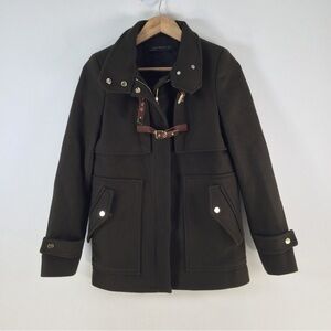 Zara Dark Brown Jacket with Gold Accents